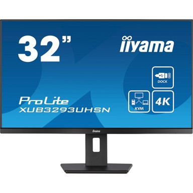 IIYAMA Monitor LCD BUSINESS XUB3293UHSN-B5 IPS 81,3CM/32" (3840X2160) 4MS HDMI DISPLAYPORT USB-C UHD BLACK